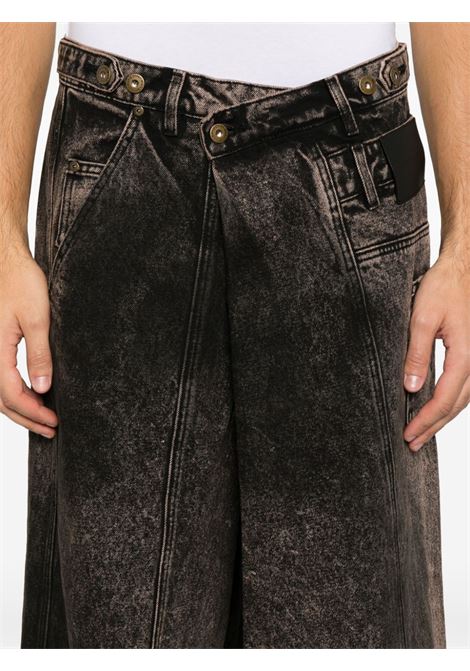 Brown wrap-front jeans Feng chen wang - unisex FENG CHEN WANG | FUF18TR08BRWN